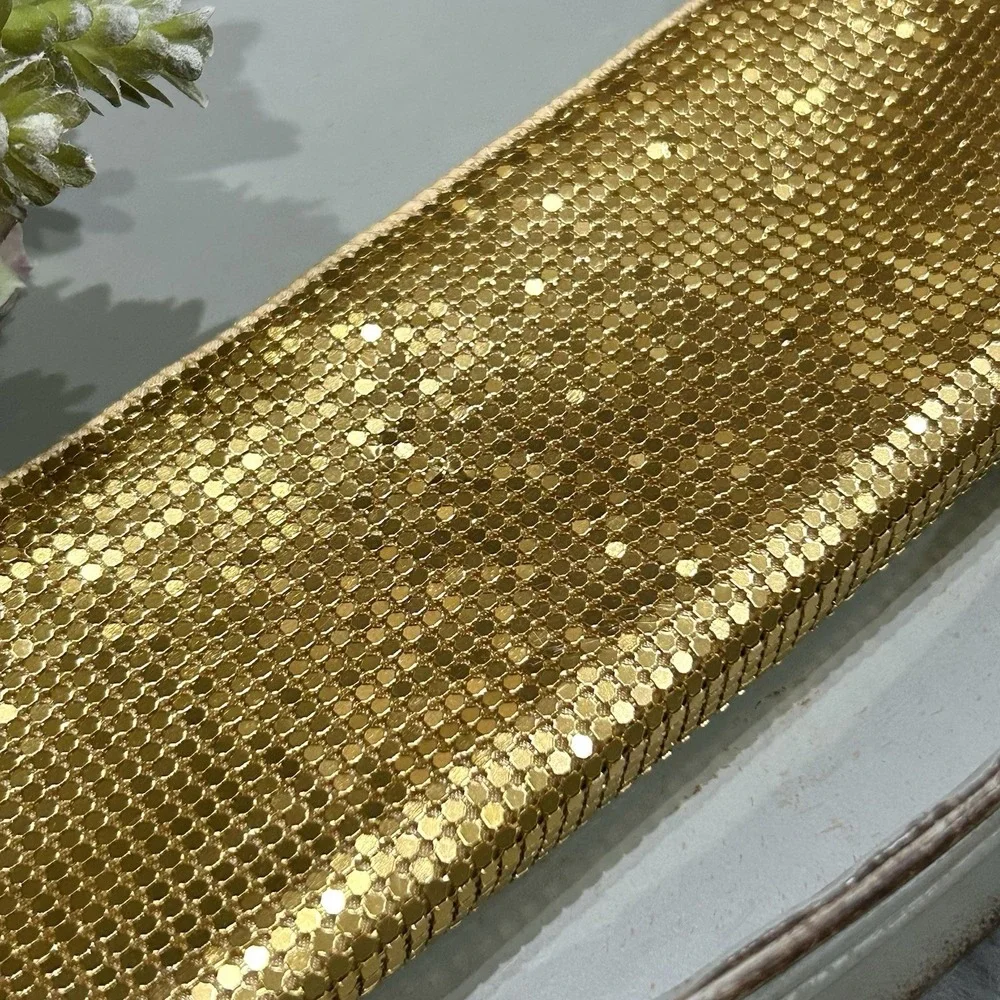 Neiman Marcus Retro Neiman Marcus Gold Mesh Clutch Cosmetic‎ Bag 9
